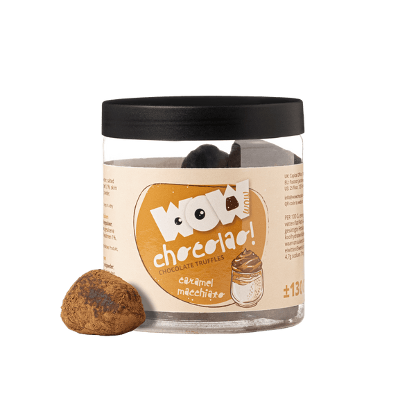 Geschenkglas Karamell Macchiato Schokoladentrüffel 130g | Kaffee Schokolade
