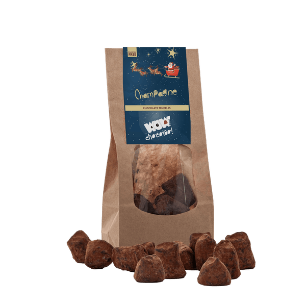 Champagner-Schokoladen-Trüffel – Weihnachtsedition – Biologisch abbaubarer Beutel 130g