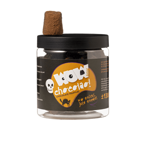 Keine Tricks Nur Leckereien Trüffel Geschenkglas 130g | Halloween-Schokolade