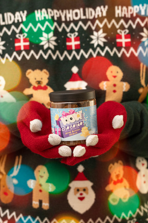 Gesalzene Butterkaramell Weihnachts-Trüffel Geschenkglas 130g | Festliche Karamell-Schokolade