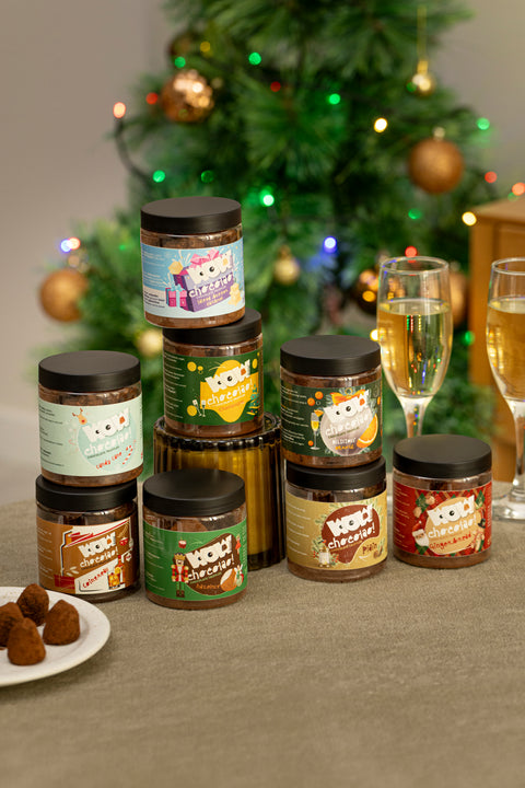 Zuckerstangen-Weihnachts-Trüffel Geschenkglas 130g | Pfefferminz-Feiertags-Schokolade