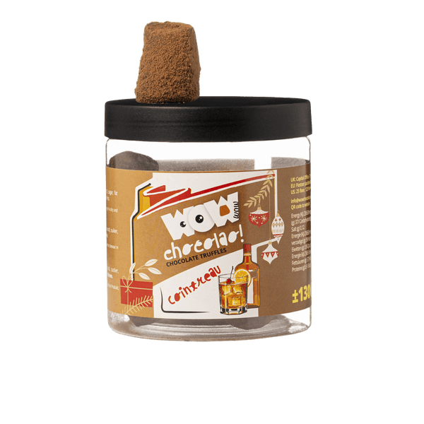 Cointreau-Weihnachtstrüffel Geschenkglas 130g | Orangenlikör-Schokolade