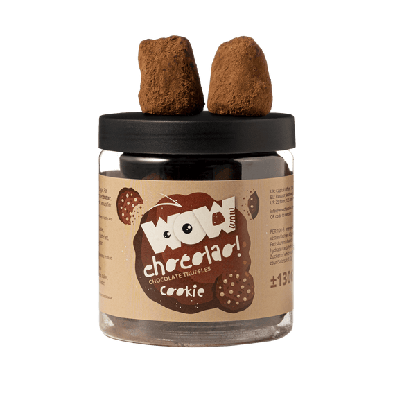 Cookie Crumble Chocolate Truffles Gift Jar 130g | Crunchy Cookie Chocolate - WOW Chocolao!