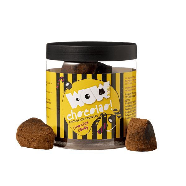 Lakritz Schokoladen-Trüffel Geschenkglas 130g | Gourmet Lakritz-Schokolade