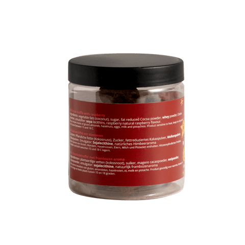 Raspberry Chocolate Truffles - Christmas Edition - Gifting jar 130g - WOW Chocolao!