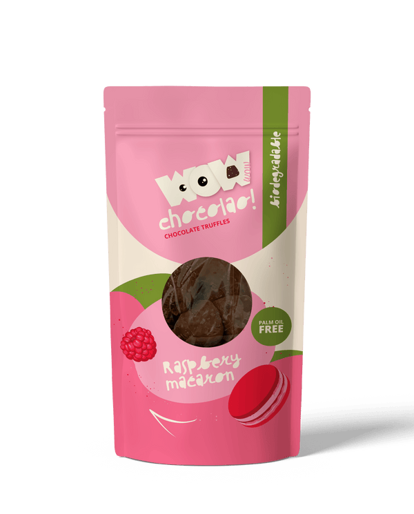 Himbeer Macaron - 200g biologisch abbaubare Tüte