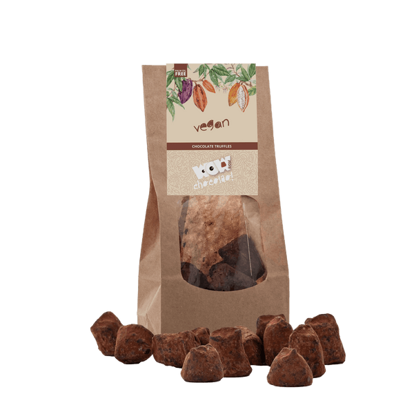 Vegane Schokoladentrüffel – Biologisch abbaubarer Beutel 130g
