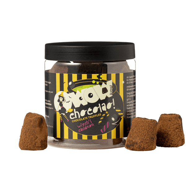 Hexenkessel-Schokoladentrüffel Geschenkglas 130g | Halloween-Schokolade