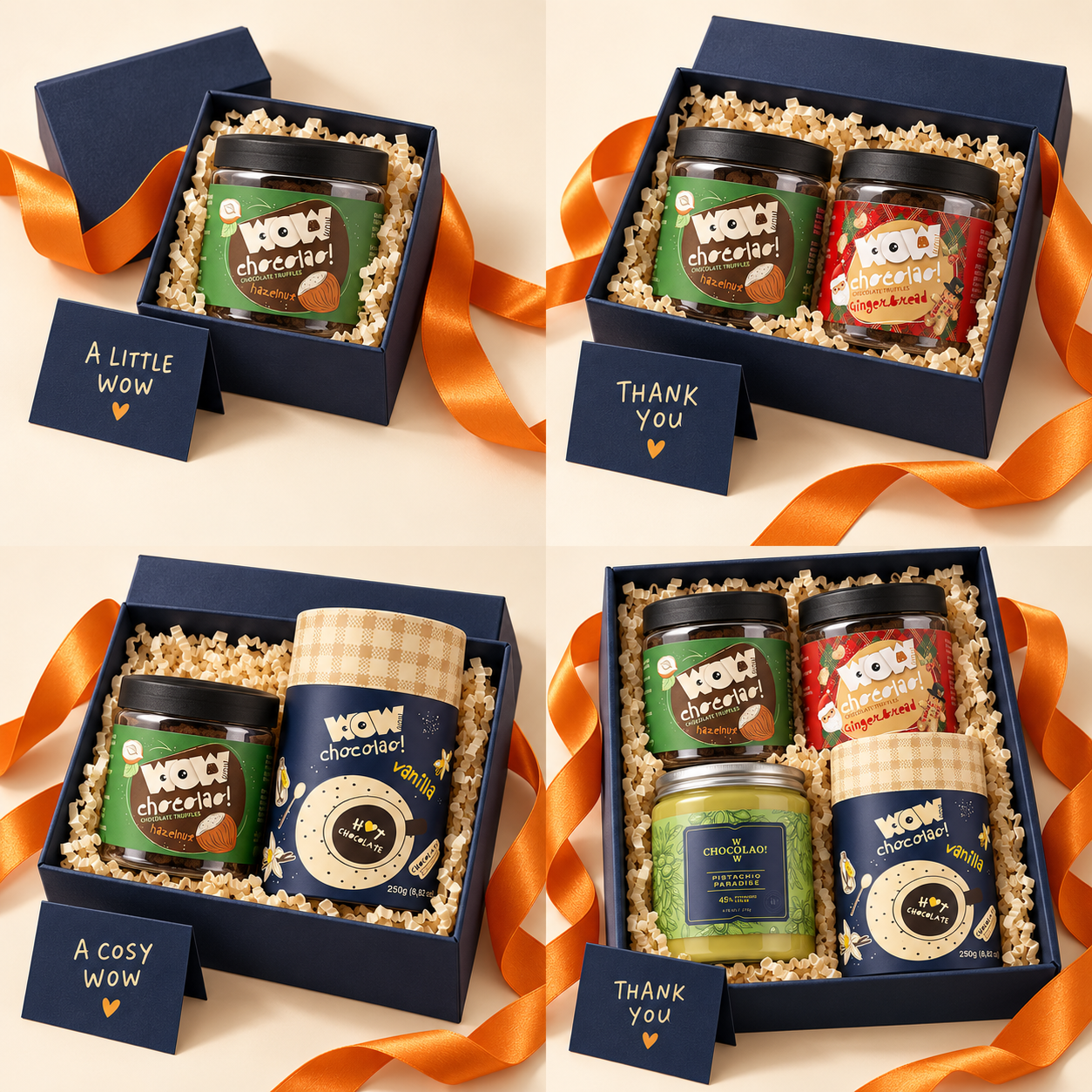 A Little WOW — illustrative hamper packaging mockup